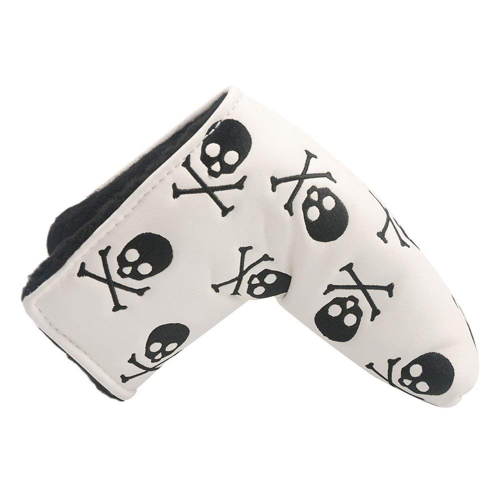 HIFROM Skull Bones Golf Putter Head Cover Headcover Compatible with Odyssey Blade (for Blade Putter)