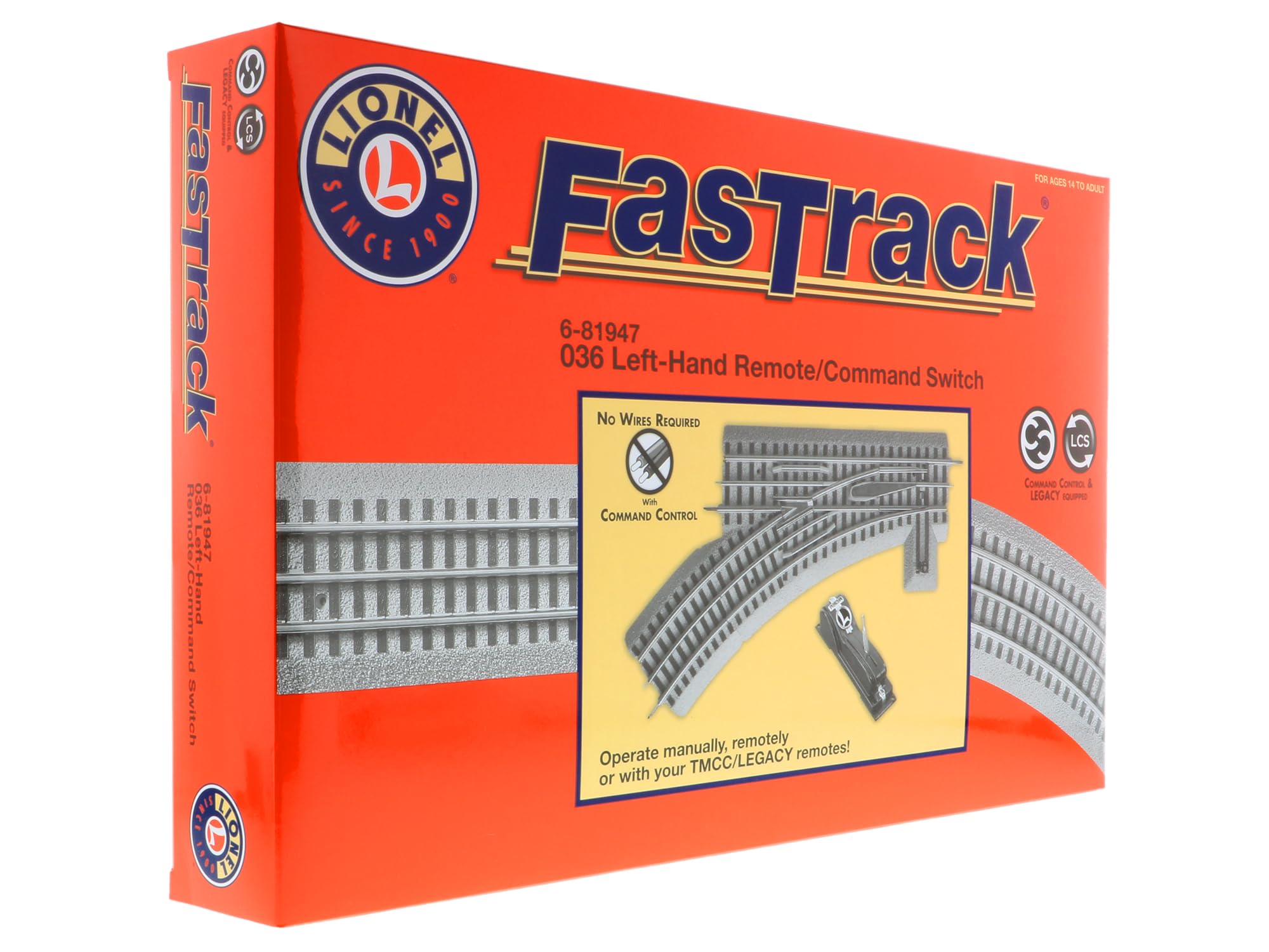 Lionel FasTrack Electric O Gauge, O36 Remote/Command Switch, Left Hand