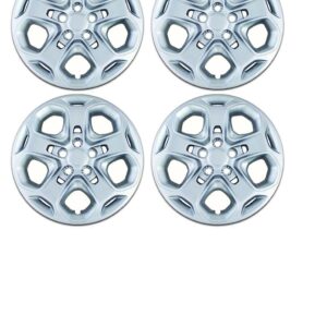 Set of 4 Silver 17 Inch Ford Fusion 5 Spoke Hubcap Wheel Covers w/ Push On Retention System - Aftermarket: IWC457/17S