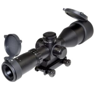 Eastvale 2.5-10X40 Compact Rifle Scope with Illuminated Red, Green, Blue Mil-Dot Reticle Including Quick Detach Picatinny Mount