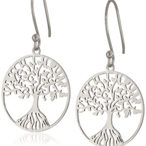 Amazon Essentials Sterling Silver Tree of Life Earrings (previously Amazon Collection)