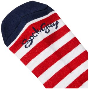 SockGuy, USA Flag, Crew Sock, Sporty and Stylish, 1 Inch - Small/Medium