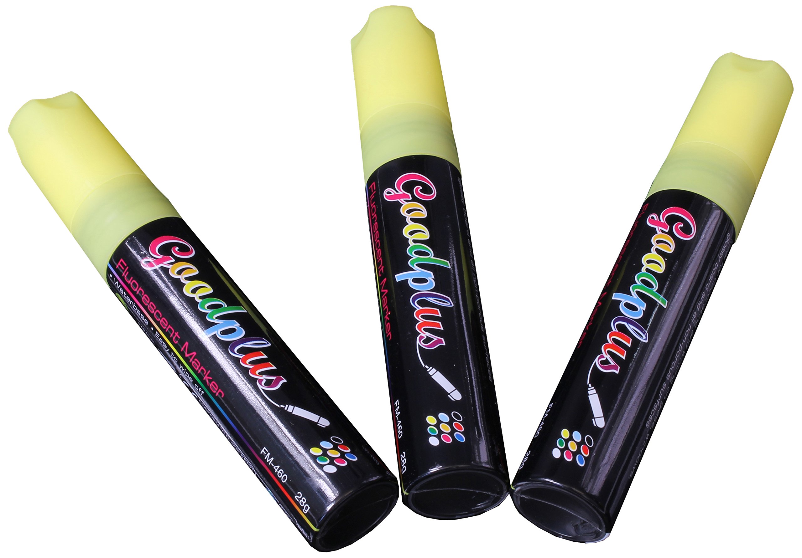 Displays2go Neon Yellow Chalk Board Markers with 0.625-Inch Flat Tip (WND16MMYLW)