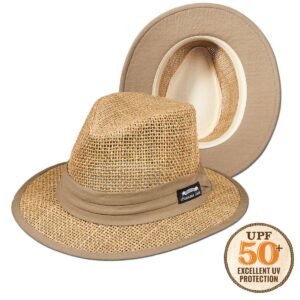 Panama Jack Men's Matte Seagrass Safari Hat (Large) Natural