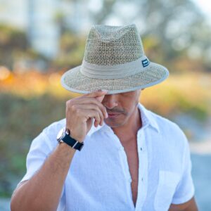 Panama Jack Men's Matte Seagrass Safari Hat (Large) Natural