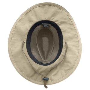 Panama Jack Mesh Crown Safari Sun Hat, 3" Brim, Adjustable Chin Cord, UPF (SPF) 50+ Sun Protection (Khaki, X-Large)