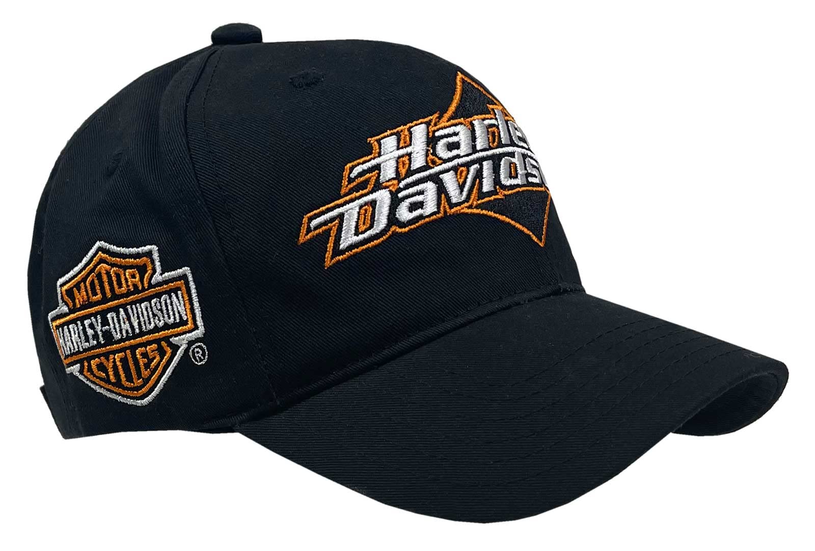 Harley-Davidson Men's Embroidered H-D Curved Bill Adjustable Baseball Cap- Black