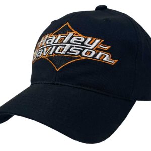 Harley-Davidson Men's Embroidered H-D Curved Bill Adjustable Baseball Cap- Black