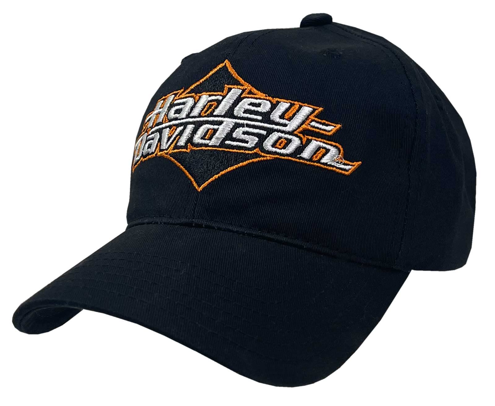 Harley-Davidson Men's Embroidered H-D Curved Bill Adjustable Baseball Cap- Black