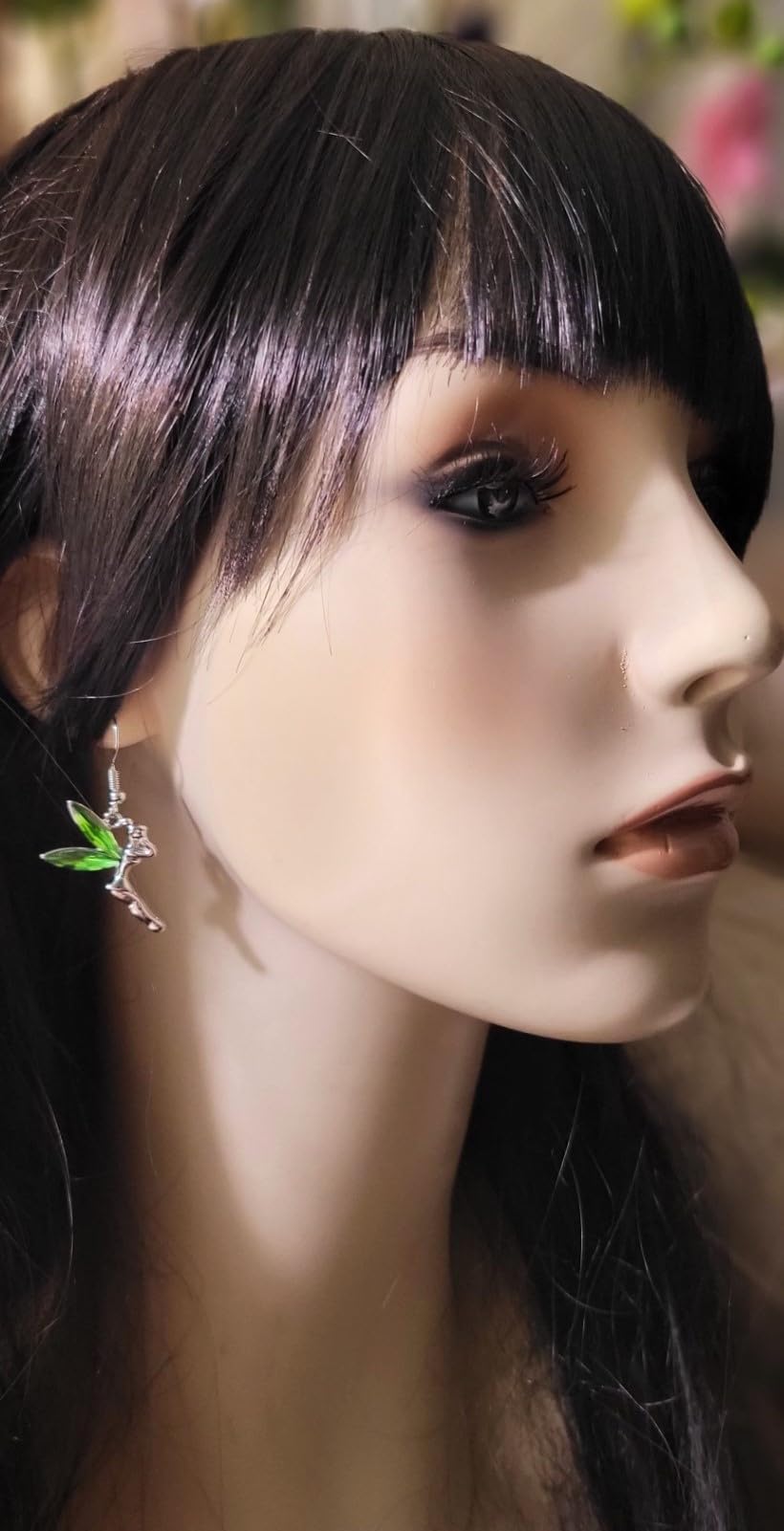 DianaL Boutique Tinkerbell Fairy Earrings Green Crystal Wings Gift Boxed Tinker Bell