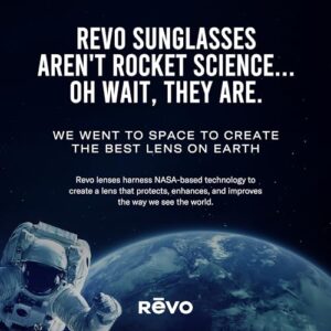 Revo Sunglasses Descend N: Polarized Lens Filters UV, Rimless Rectangle Frame, Crystal Frame with Blue Water Lens