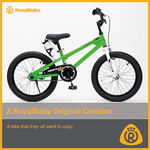 RoyalBaby Freestyle Kid’s Bike for Boys and Girls, 18 inch with Kickstand, Green (RB18B-6G)