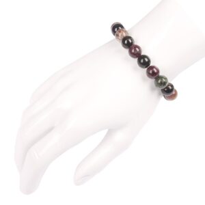 Gem Stone King 10MM Classic Tourmaline Round Beaded Streched Bracelet for Women