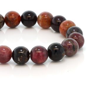 Gem Stone King 10MM Classic Tourmaline Round Beaded Streched Bracelet for Women