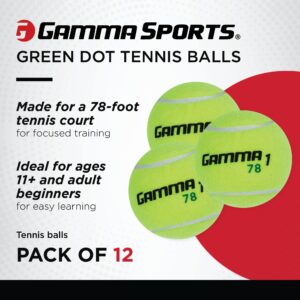 GAMMA Sports Kids Training (Transition) Balls, Yellow/Green Dot, 78 Green Dot, 12-Pack