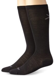 terramar merino wool liner socks (2 pack), black, large/10-13