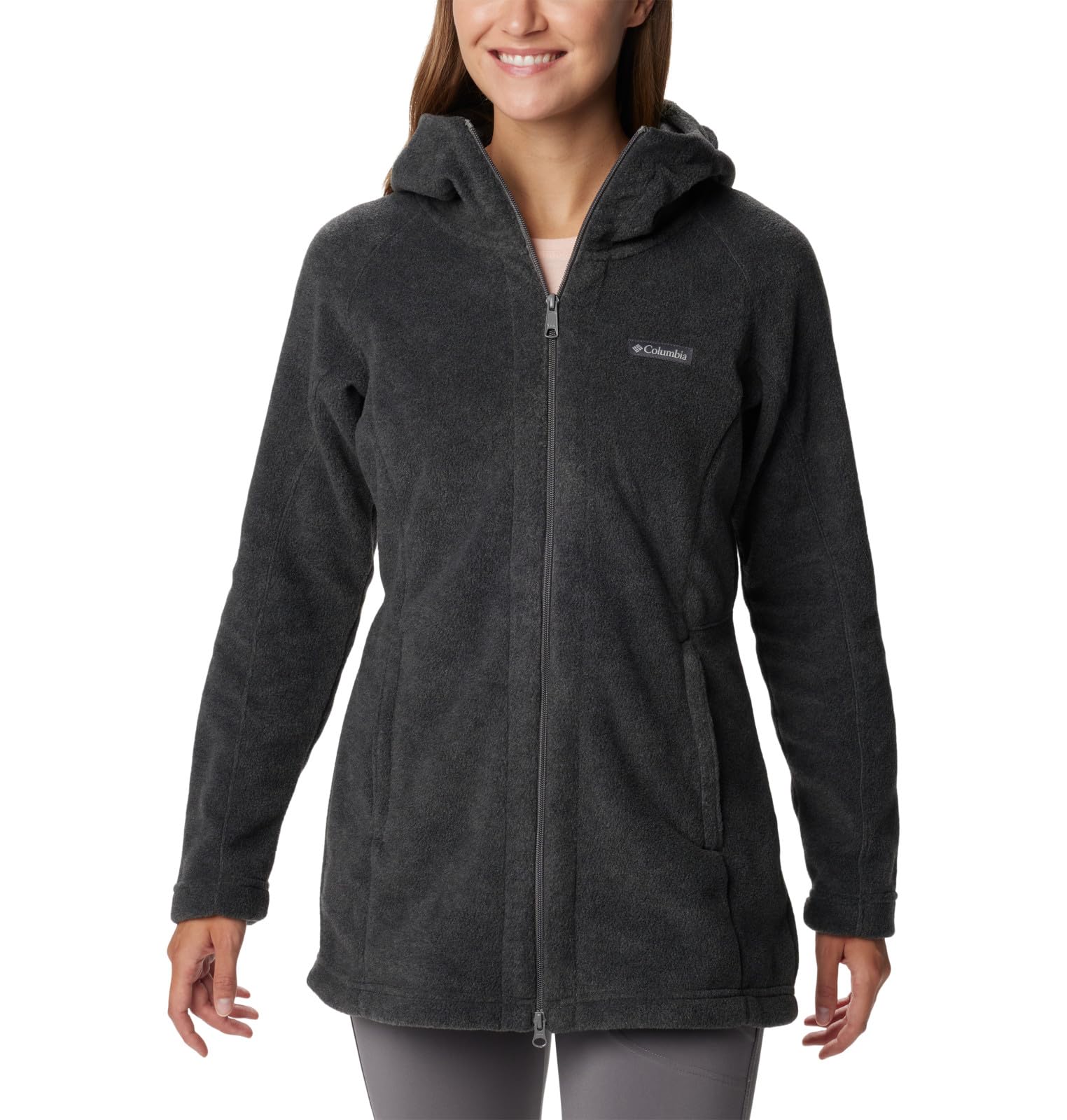 Columbia Women's Benton Springs II Long Hoodie, Charcoal Heather, Medium