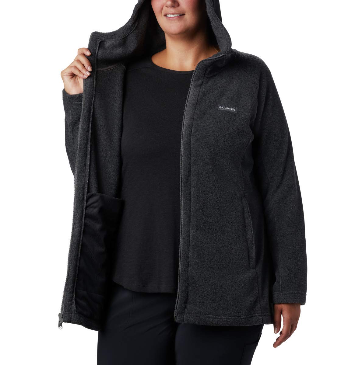 Columbia Women's Benton Springs II Long Hoodie, Charcoal Heather, Medium