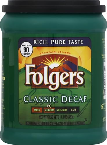 Folgers Classic Decaf Medium Roast Ground Coffee, 11.3 Ounces