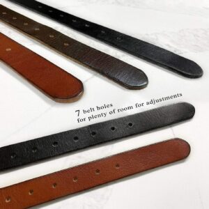 BS100 Genuine One Piece Full Grain Leather 1-1/8"(30mm) Wide Belt Strap with Snaps (Black, 34)