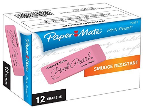 Paper Mate Pink Pearl Erasers, Large, 12-Pack (70521) 2 Packs of 12