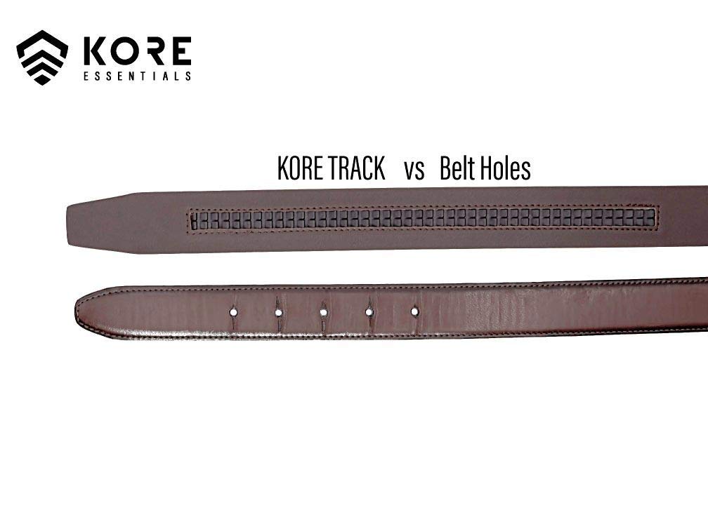 KORE Men’s Full-Grain Leather Track Belts | “Evolve” Stainless Steel Buckle