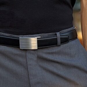 KORE Men’s Full-Grain Leather Track Belts | “Evolve” Stainless Steel Buckle