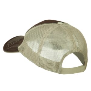 e4Hats.com Sheriff Embroidered Big Size Garment Washed Mesh Cap - Khaki Brown OSFM