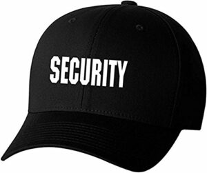 flexfit security front & back black cap (l/xl)