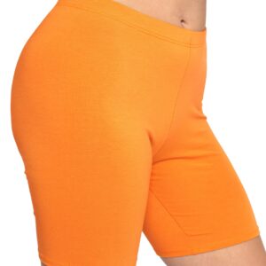 STRETCH IS COMFORT Women's Cotton Biker Shorts Orange Large