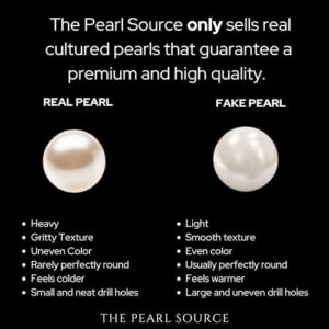 The Pearl Source Freshwater Pearl Pendant Necklace for Women - White Cultured Pearl Necklace with Infinity Design | Single Pearl Necklace for Women with 925 Sterling Silver Chain, 9.0-10.0mm