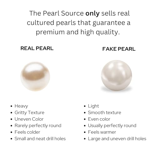 The Pearl Source 8mm Pink Freshwater Pearl Pendant Sydney Necklace for Women - Cultured Pearl Necklace | Single Pearl Necklace for Women with 925 Sterling Silver Chain