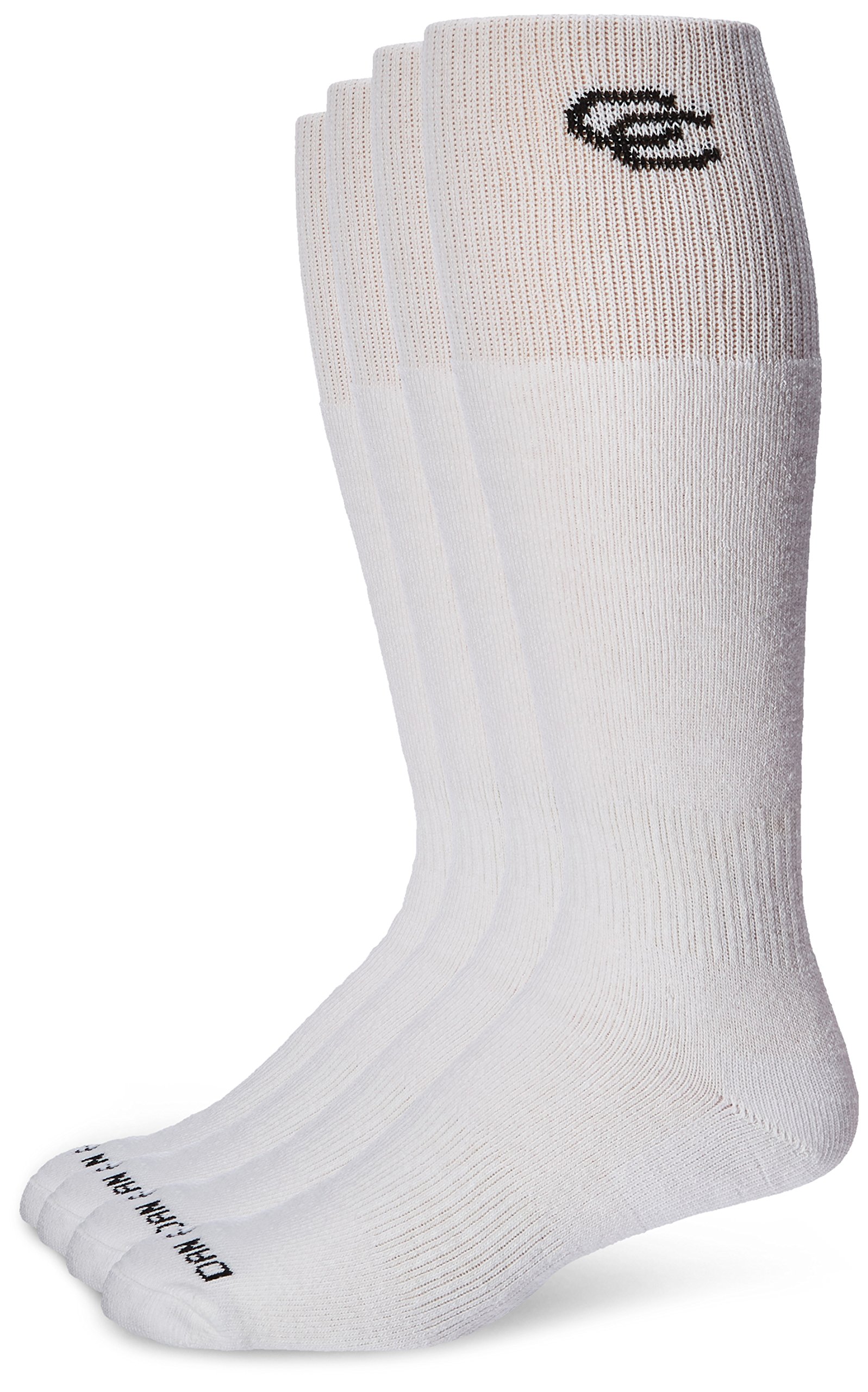 Dan Post Cowboy Certified Over the Calf Socks 4 Pair White 10 (US Men's Shoe 10.5-13)