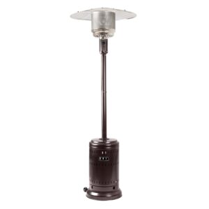 amazon basics 46,000 btu outdoor propane patio heater with wheels, commercial & residential, havana bronze, 32.1 x 32.1 x 91.3 inches (lxwxh)