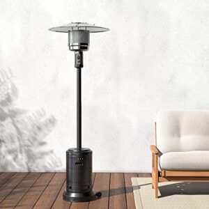 Amazon Basics 46,000 BTU Outdoor Propane Patio Heater with Wheels, Commercial & Residential, Havana Bronze, 32.1 x 32.1 x 91.3 inches (LxWxH)