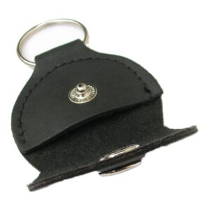 StaiBC Guitar Picks Holder Case Black Leather Keychain Plectrum Cases Bag