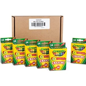 Crayola Crayons, Bulk School Supplies For Kids, 24 Count Crayon Box (Pack Of 6), Assorted Colors