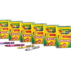 Crayola Crayons, Bulk School Supplies For Kids, 24 Count Crayon Box (Pack Of 6), Assorted Colors