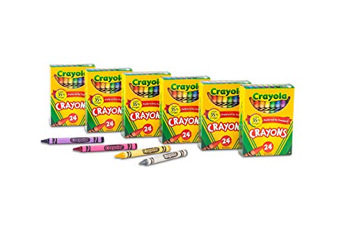 Crayola Crayons, Bulk School Supplies For Kids, 24 Count Crayon Box (Pack Of 6), Assorted Colors