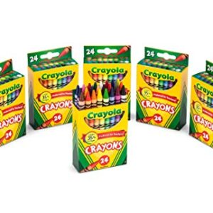 Crayola Crayons, Bulk School Supplies For Kids, 24 Count Crayon Box (Pack Of 6), Assorted Colors