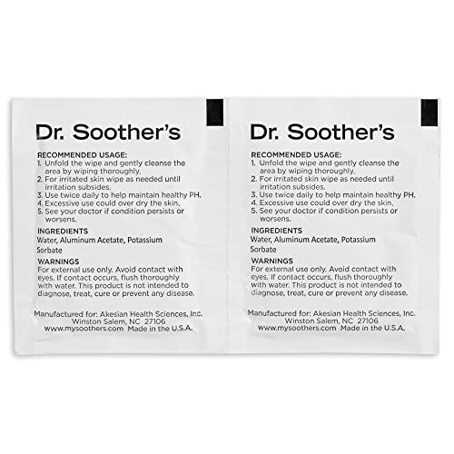 Dr. Soother's Healthy Wipes - PH Balanced Feminine Hygiene Wipes - Unscented - Hypoallergenic - Alcohol & Fragrance Free - 60 Individually Wrapped Cleansing Wipes for Women & Girls