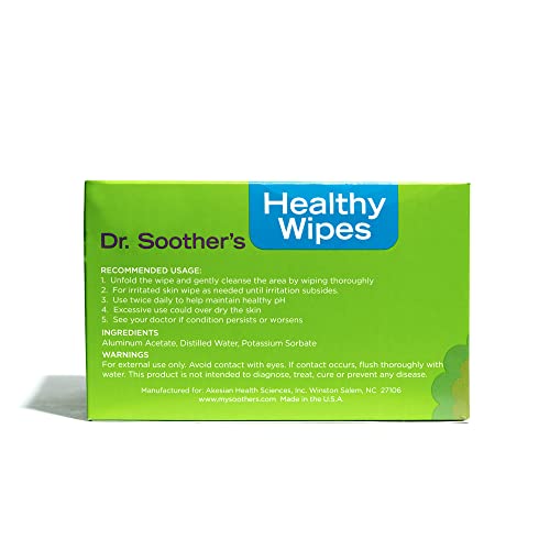 Dr. Soother's Healthy Wipes - PH Balanced Feminine Hygiene Wipes - Unscented - Hypoallergenic - Alcohol & Fragrance Free - 60 Individually Wrapped Cleansing Wipes for Women & Girls