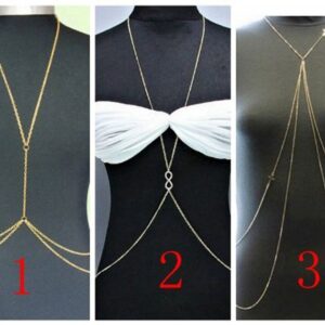 Topbuti Gold Sexy Body Chain Bra Bikini Waist Belly Body Chains Beach Body Necklace Jewelry for Women