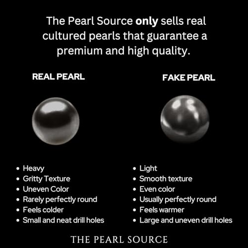 The Pearl Source 11-12mm Genuine Black Tahitian South Sea Cultured Pearl & Cubic Zirconia Braided Ring for Women