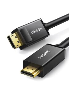 ugreen 4k displayport to hdmi cable uni-directional uhd dp to hdmi connector video display cord for hdtv monitor projector computer 16ft