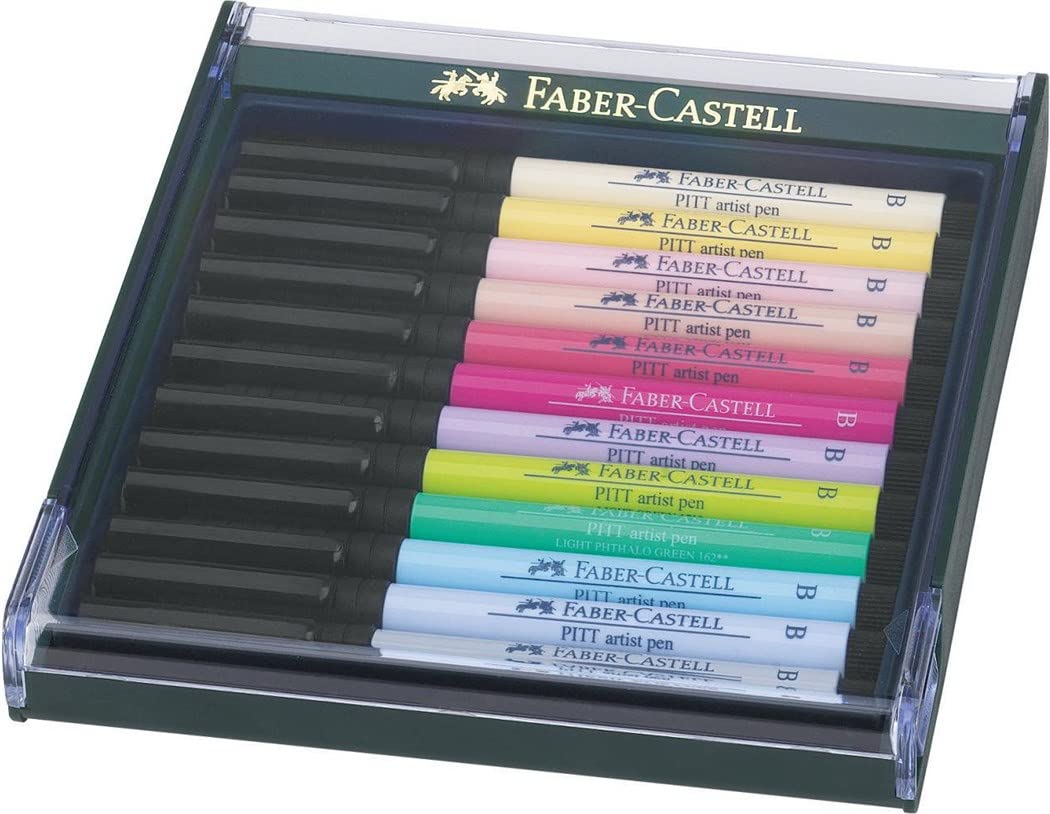 Faber-Castell 267420 Pastel Tones Pitt Brush Pen (Pack of 12)