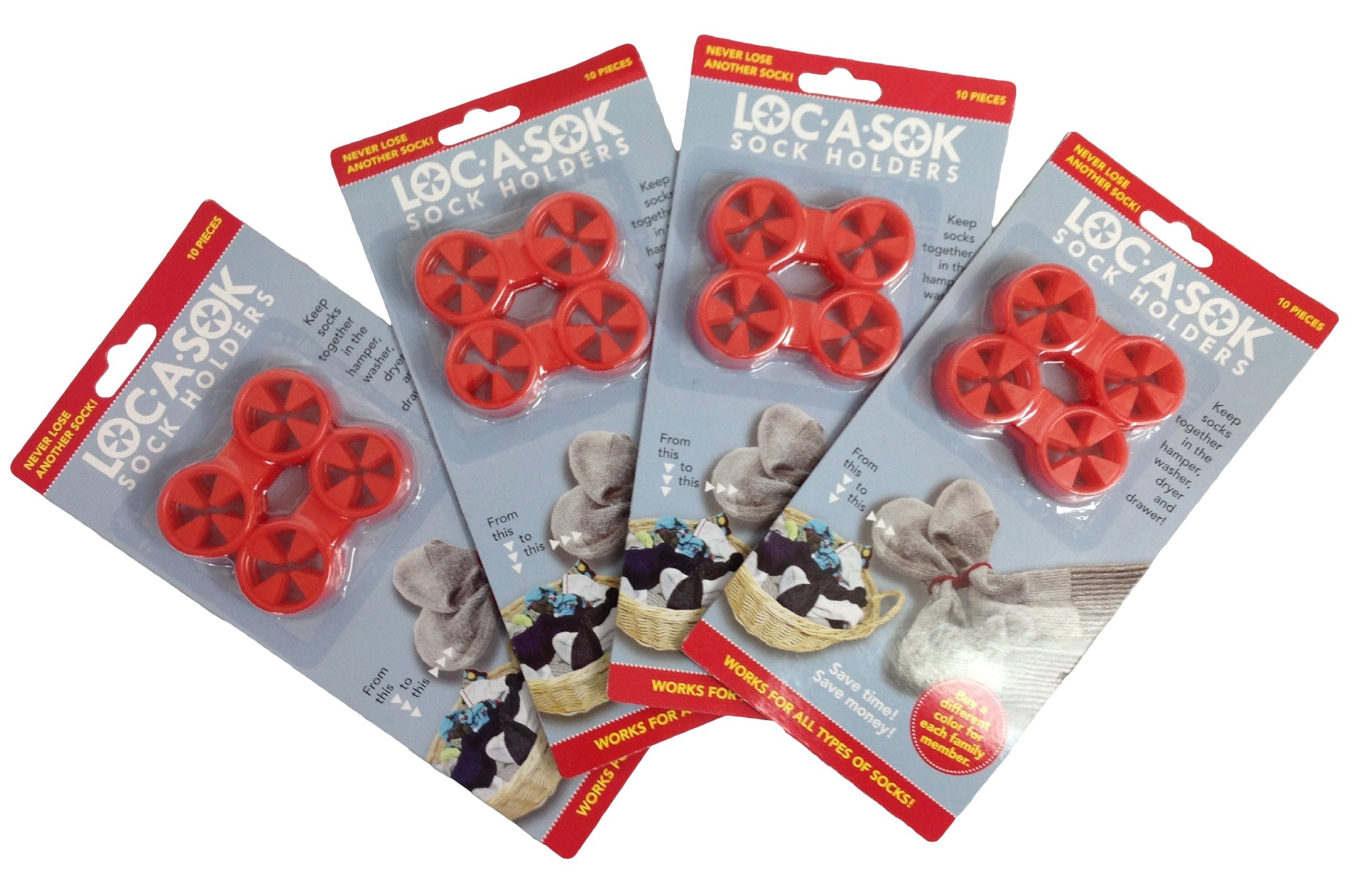 Loc A Sok Sock Locks (Pack of 40 - All Red)