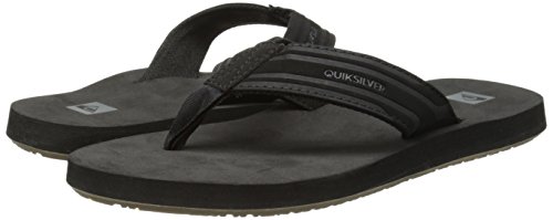 Quiksilver Men's Monkey Wrench 3 Point Sandal, Black/Black/Brown, 9 M US