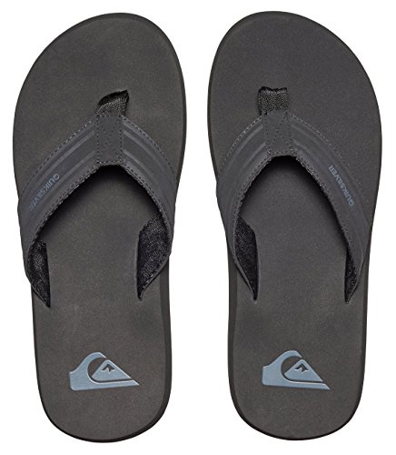 Quiksilver Men's Monkey Wrench 3 Point Sandal, Black/Black/Brown, 9 M US