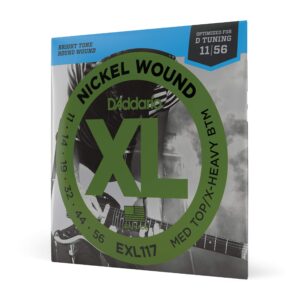 3 Sets of D'Addario EXL117 Electric Guitar Strings for Drop D Tuning